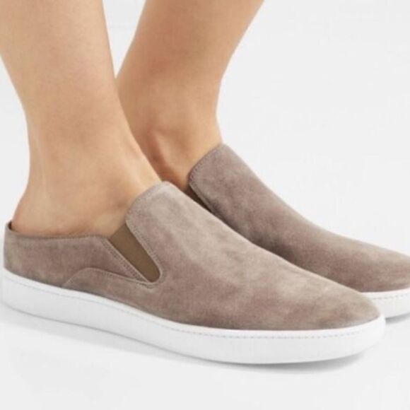 EUC Vince Women's Verrell Slip On Taupe Suede Sneakers US Size 8.5 Medium - Picture 1 of 7